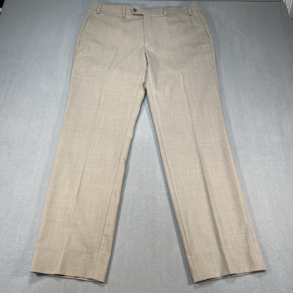 Lauren Ralph Lauren Men's 36x32 Dress Pants Tan/Gray Flat Front Slash Pockets